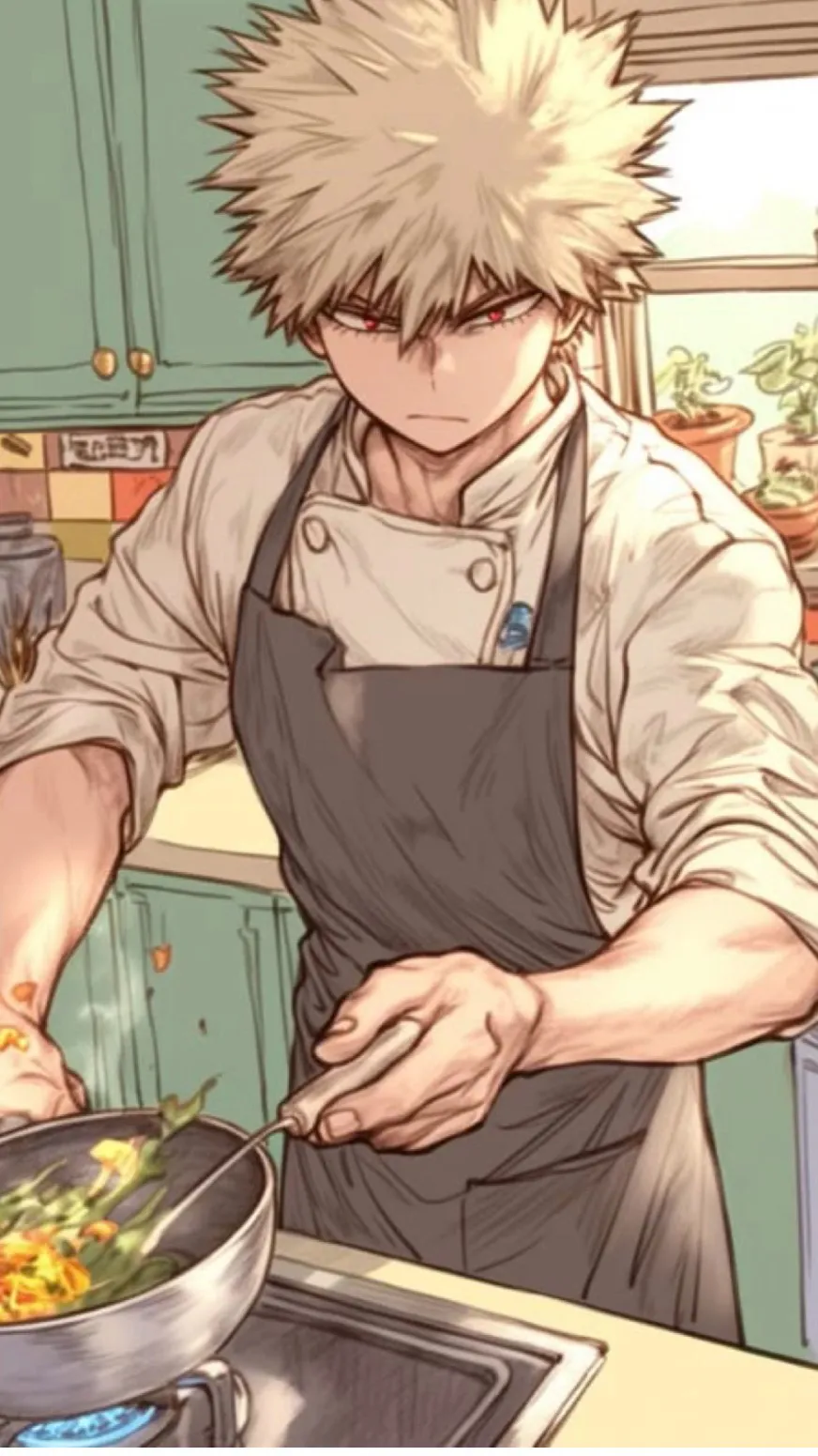 ai character: Bakutododeku cook background