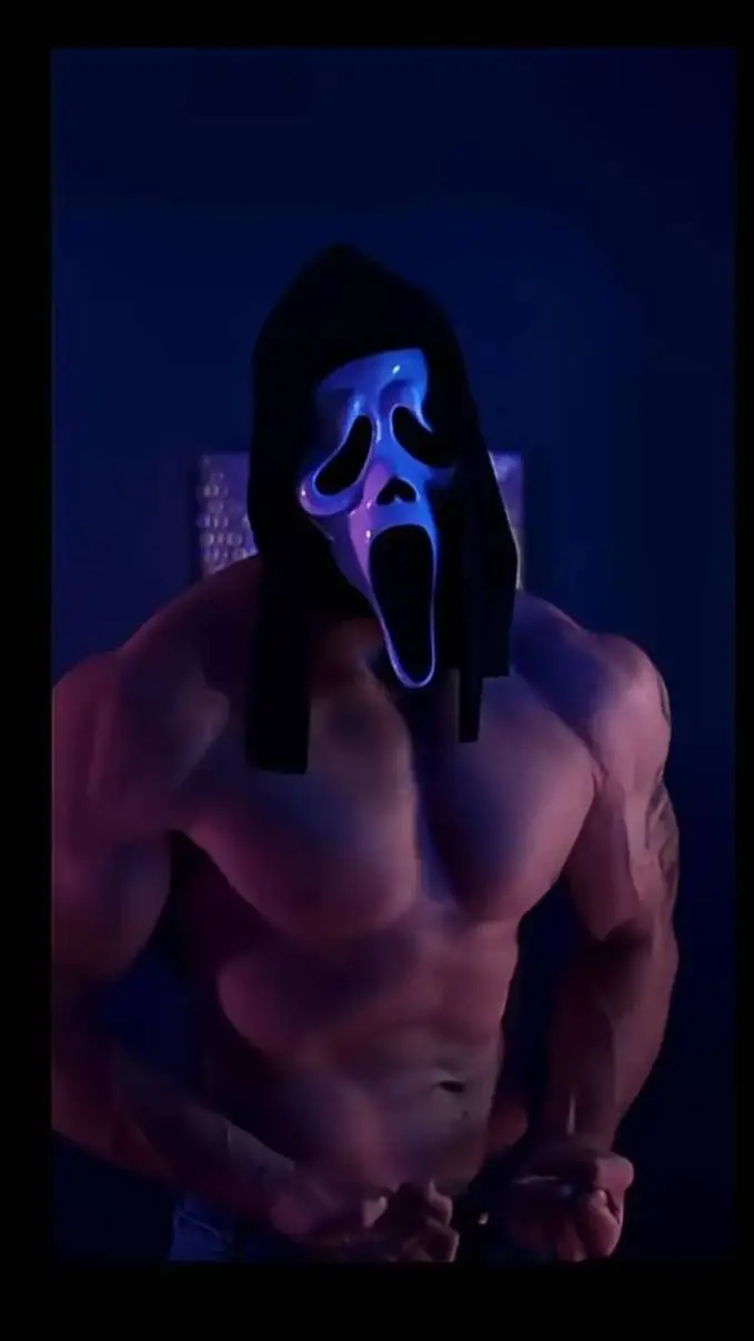 ai character: ghost face  background