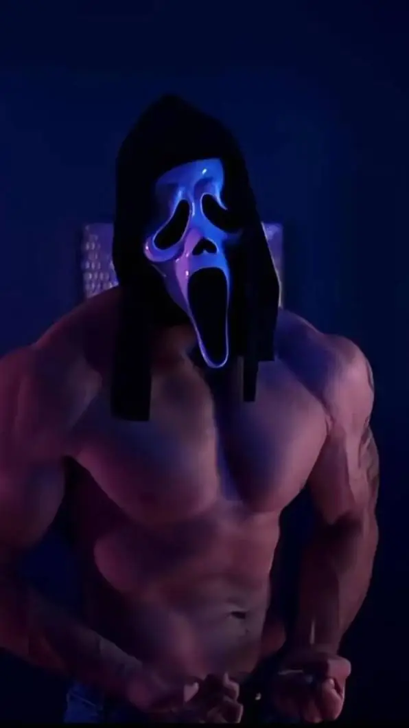 ai character: ghost face  background