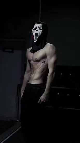 ai character: ghost face  background