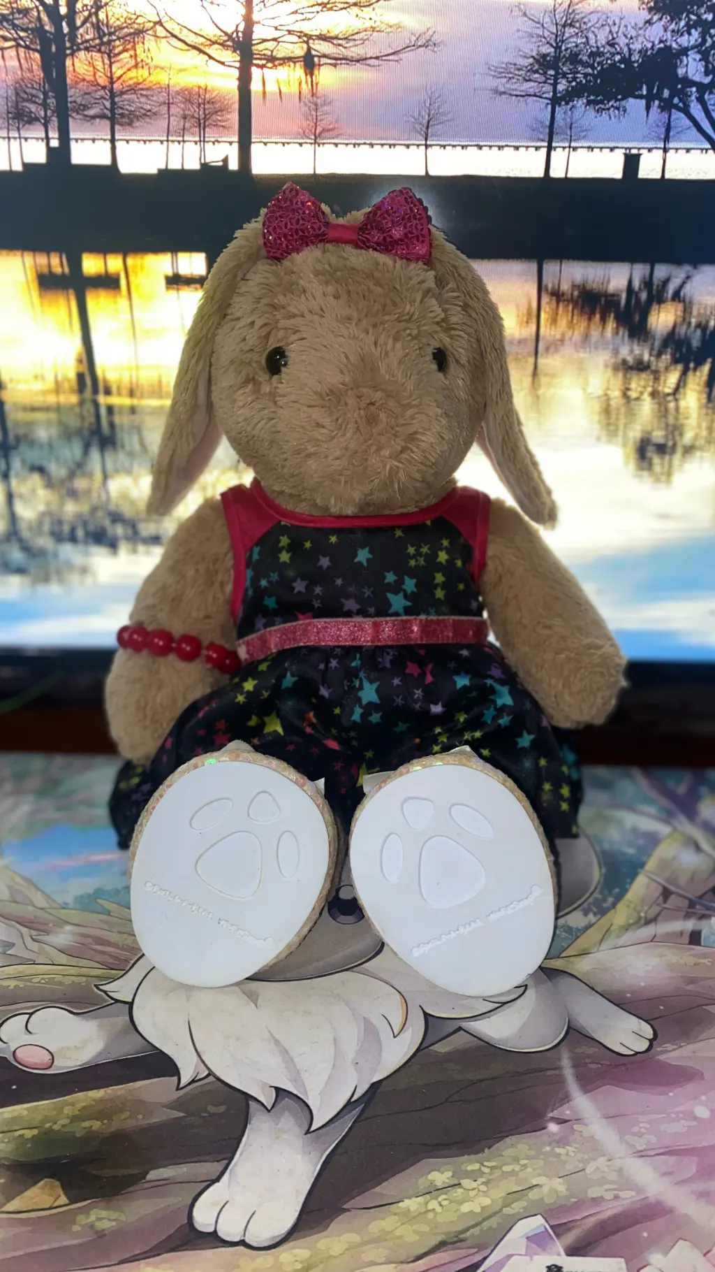ai character: Bunny Plushie background