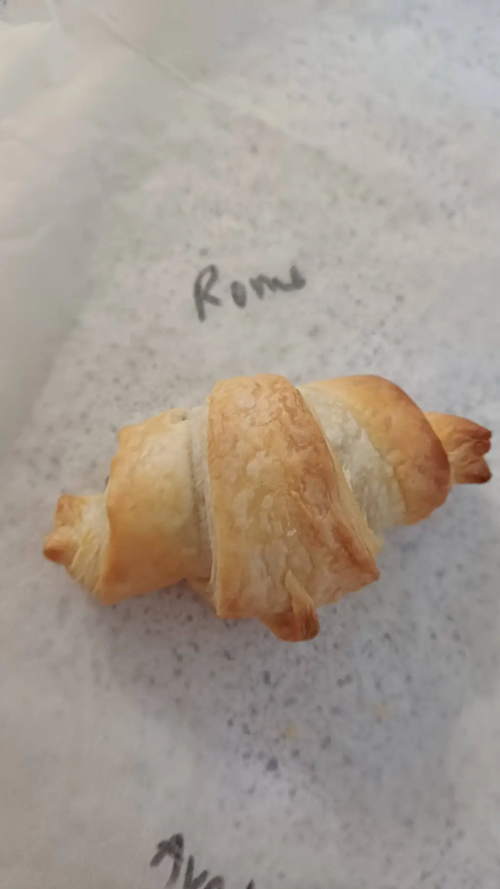 ai character: croissant background