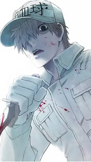 ai character: white blood cell background