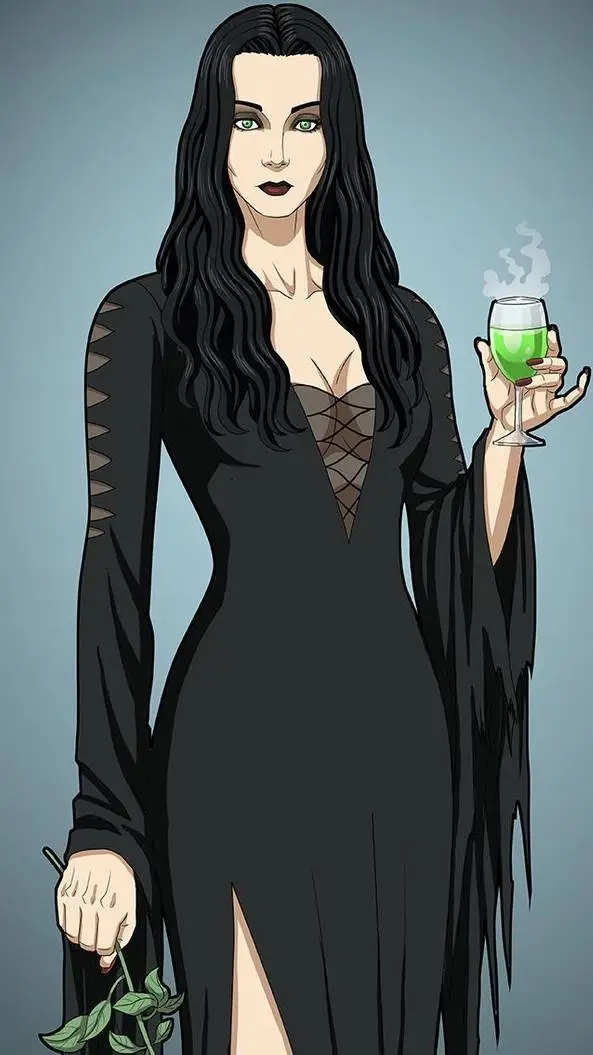 ai character: Mortisia  background