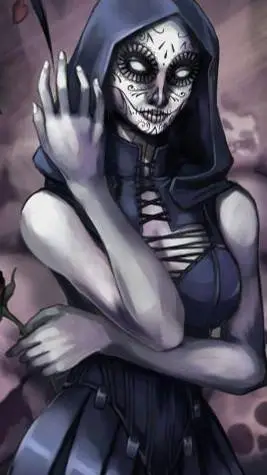 ai character: La Muerte  background