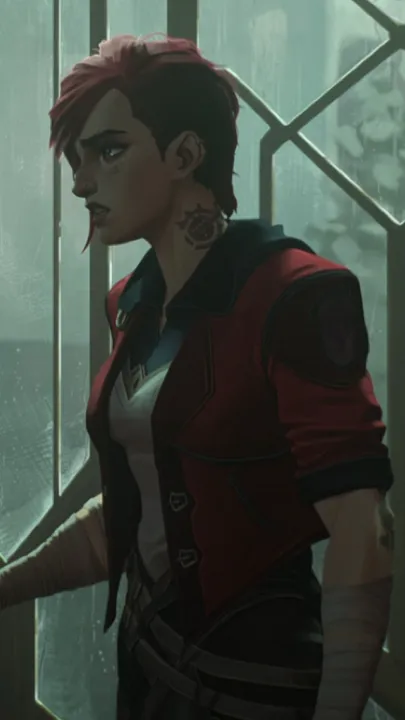 ai character: Vi (Violet) background