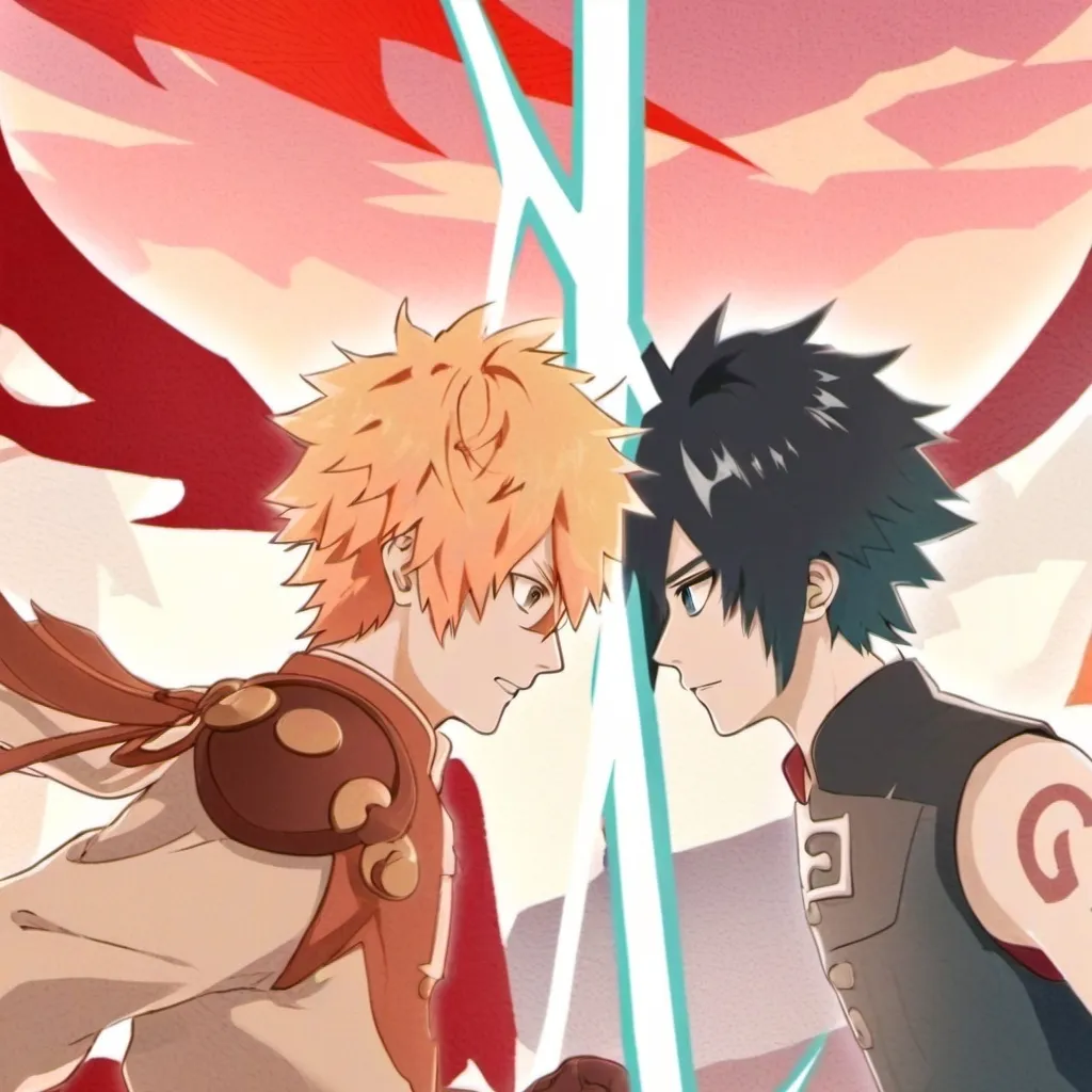 chat with ai character: bakugo vs sasuke 