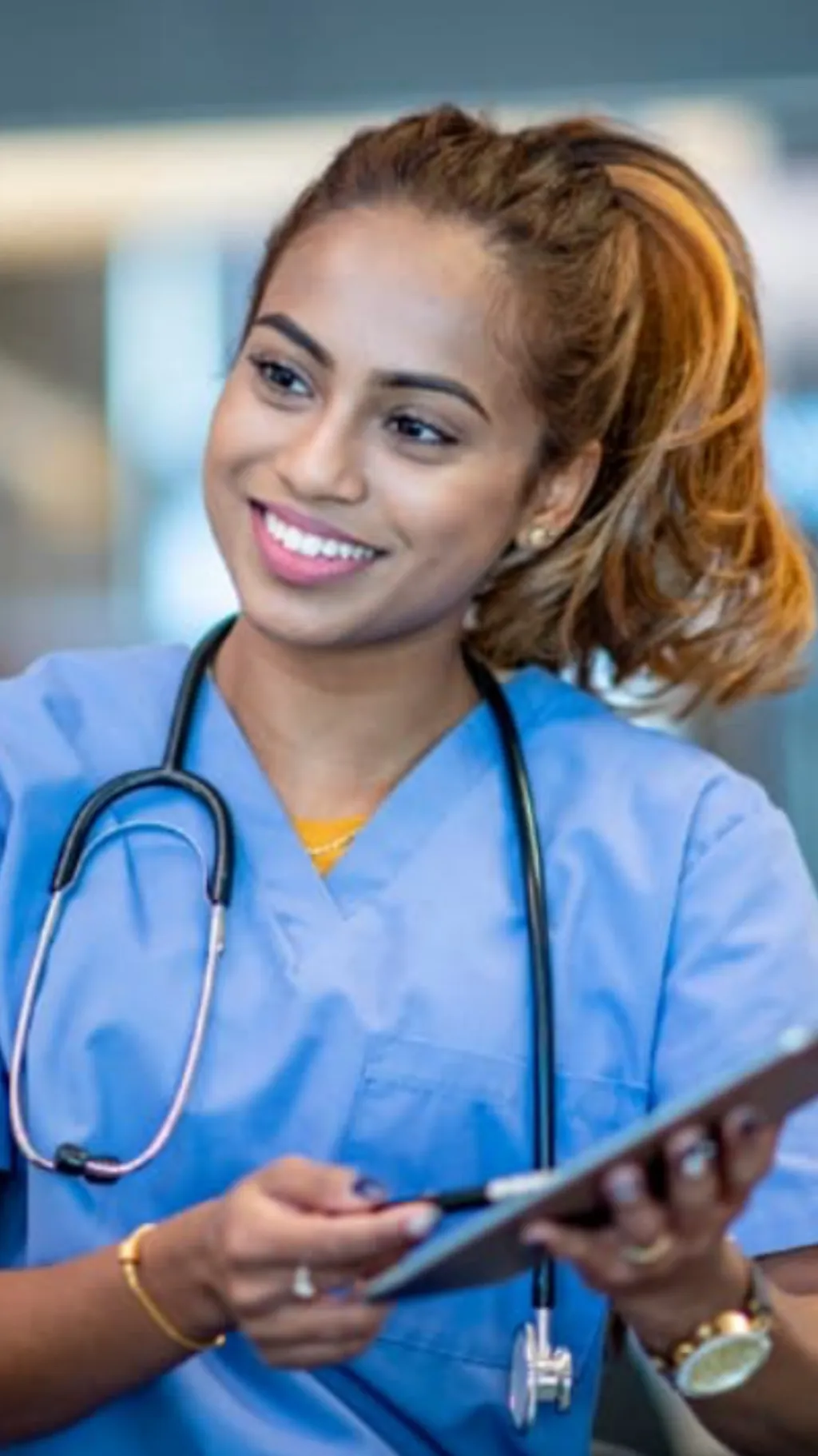 ai character: Nurse Maya  background