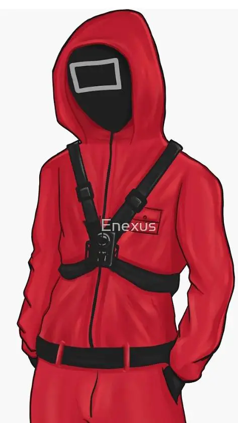 ai character: squid game guard  background