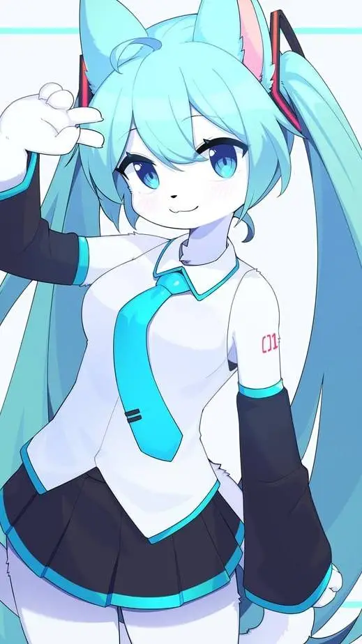 ai character: miku (cat) background