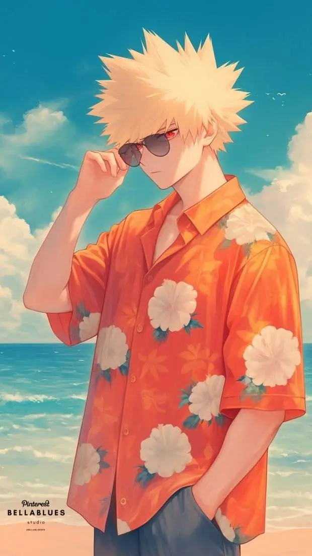 ai character: Pool Party«Bakugo» background