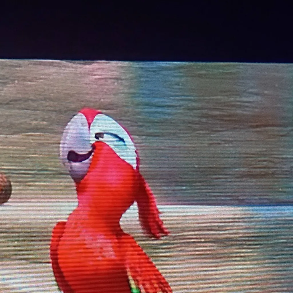 chat with ai character: Female red macaw 