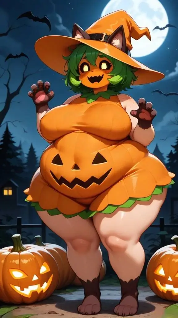 ai character: Pumpkin Cat background