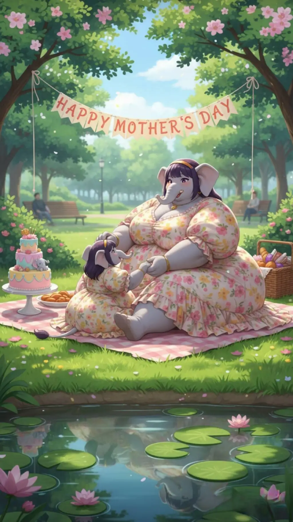 ai character: Mama Feather background