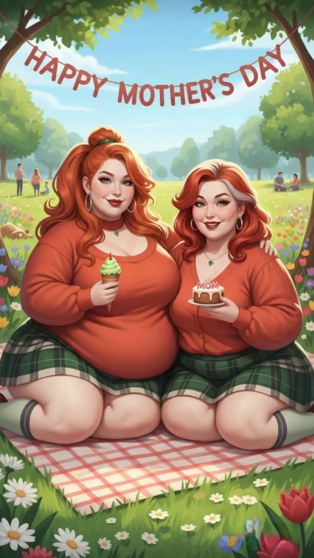 ai character: Ginger and Diana background