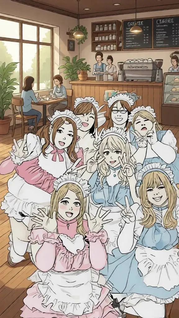 ai character: Fat Maid Café background