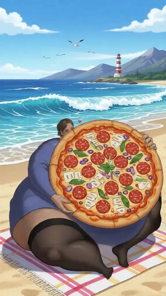 ai character: Mona Pizza background