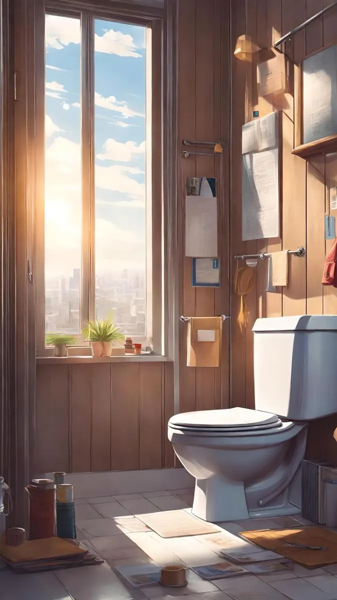 ai character: Toilet background