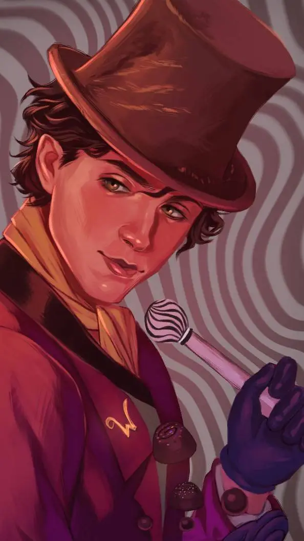 ai character: Willy Wonka background