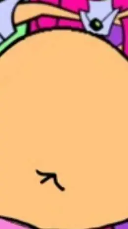 ai character: big belly Starfire background