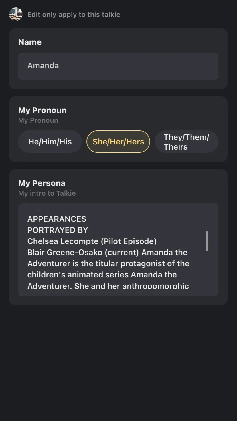 ai character: I did it background