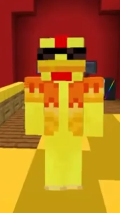 ai character: Cheeko chicken background