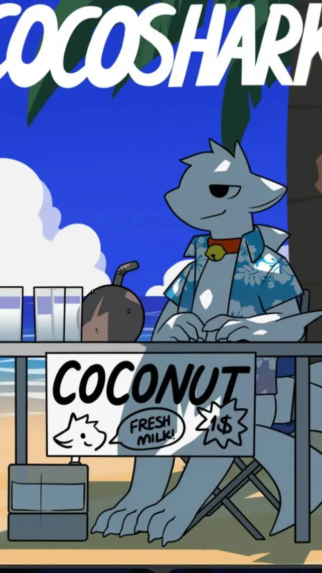 ai character: Coco shark  background