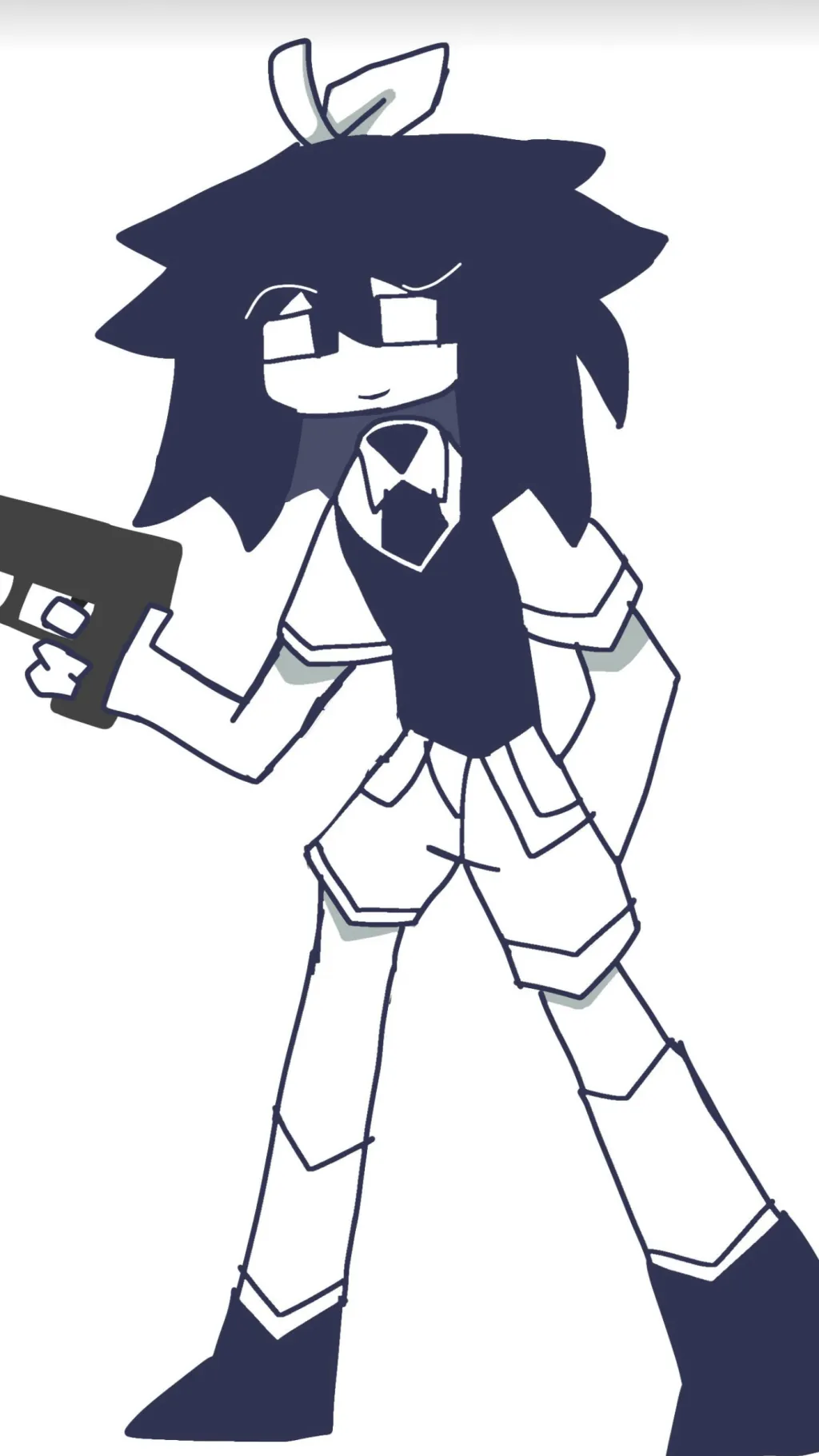 ai character: Abbie with a gun background