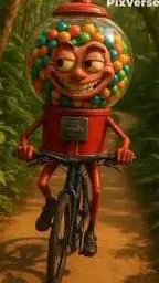 ai character: chicletra bicicece background