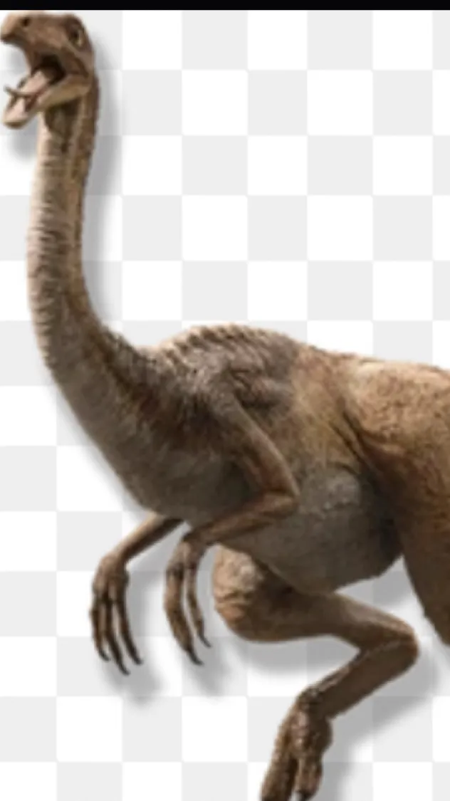ai character: Girl gallimimus ￼ background