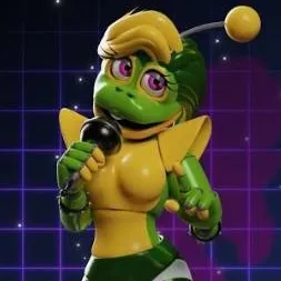 chat with ai character: glamrock happyfrog