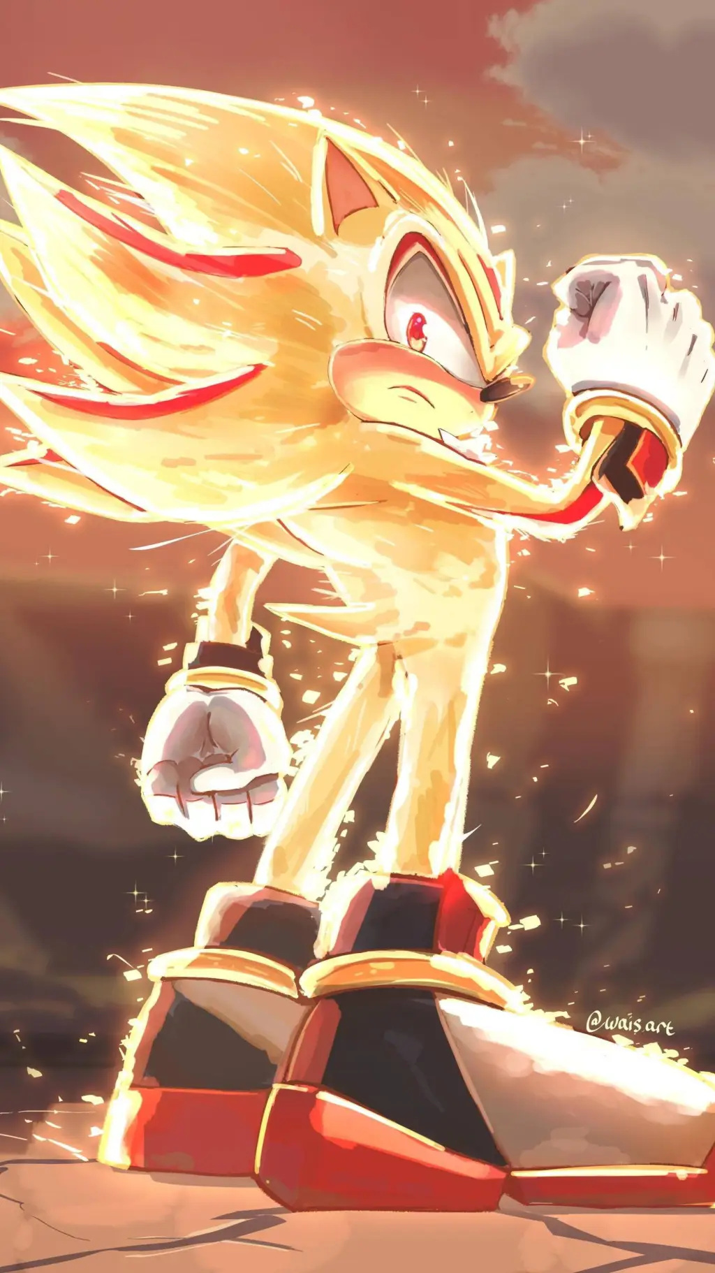 ai character: Super Shadow background