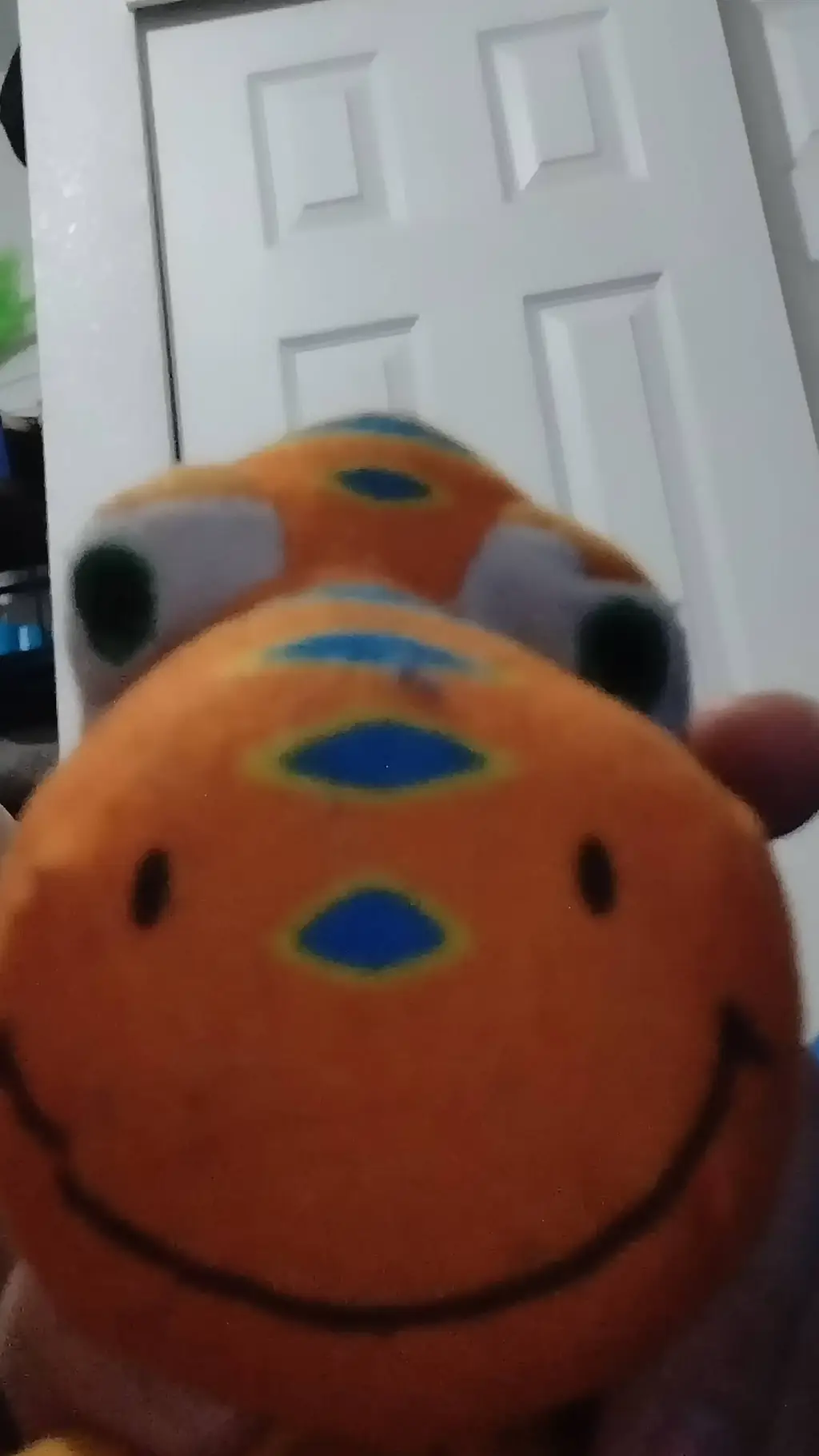 ai character: mr orange dinosaur background