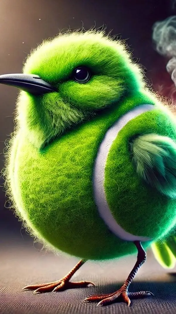 ai character: Tennis Ball Bird background