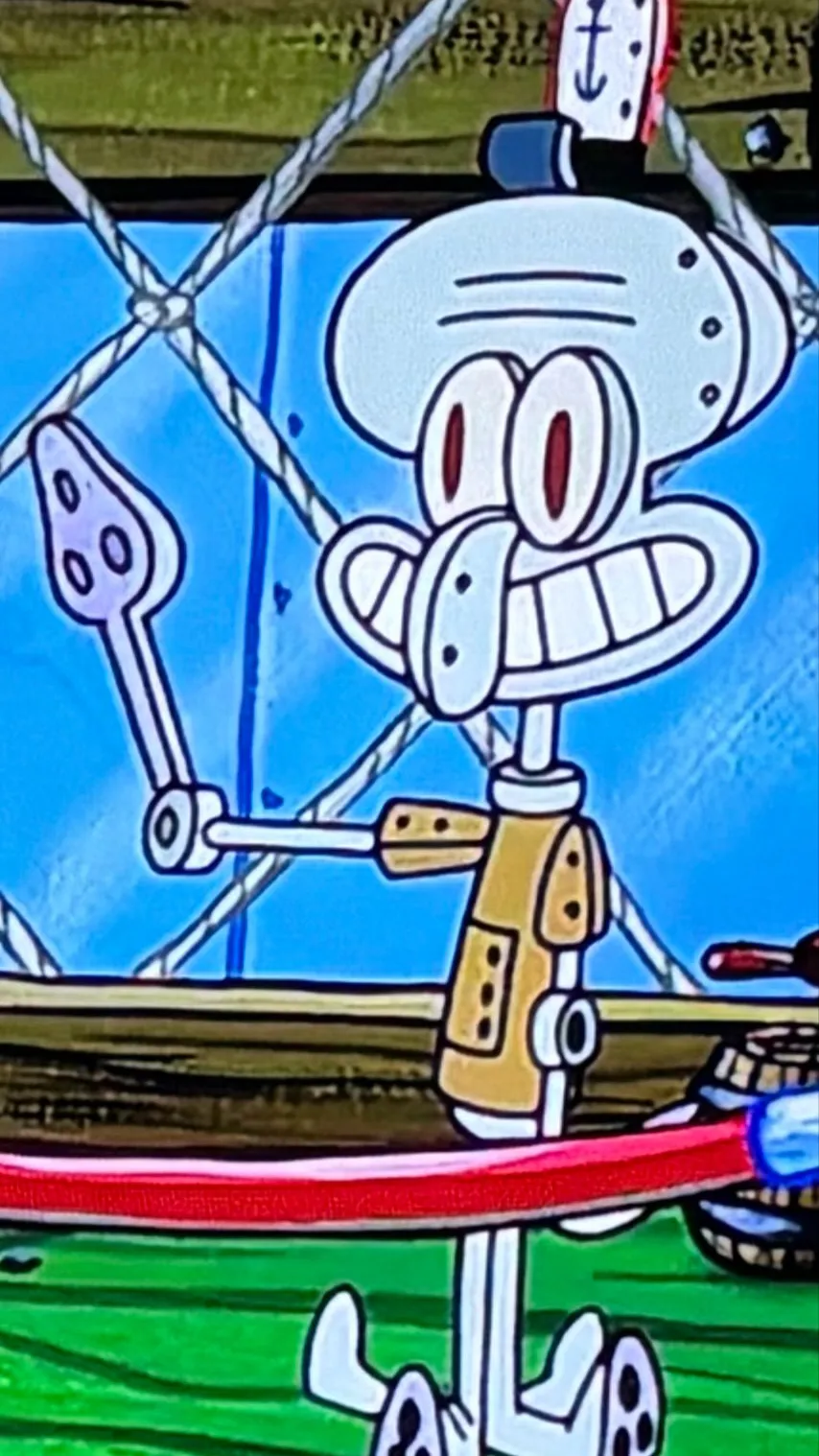 ai character: Robot Squidward background