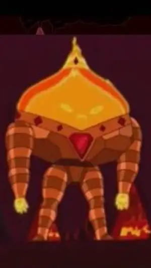 ai character: flame king  background