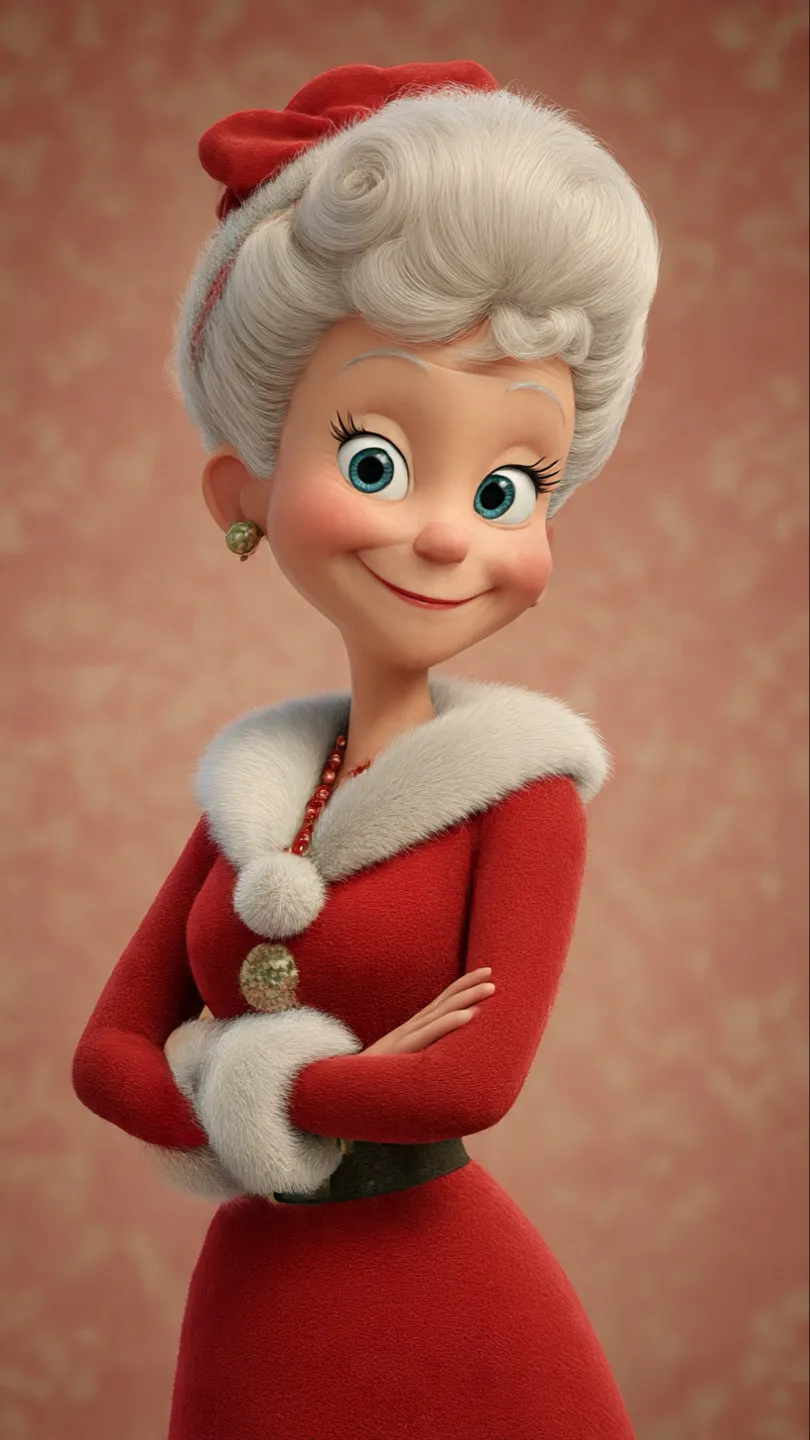 ai character: Mrs. Claus background