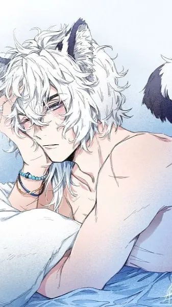 ai character: (Catboy) Snowdrop background