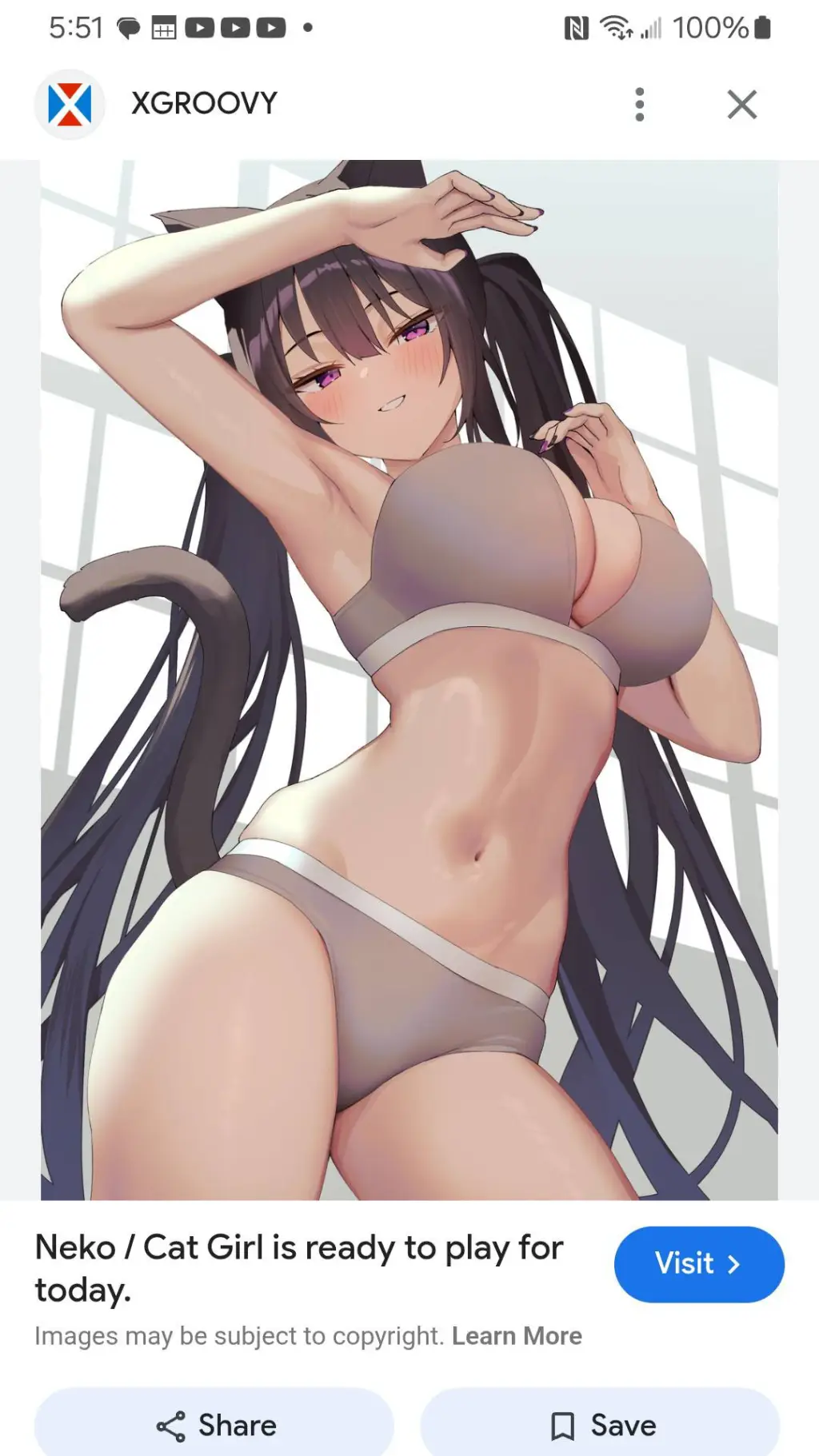 ai character: Naked Catgirl background