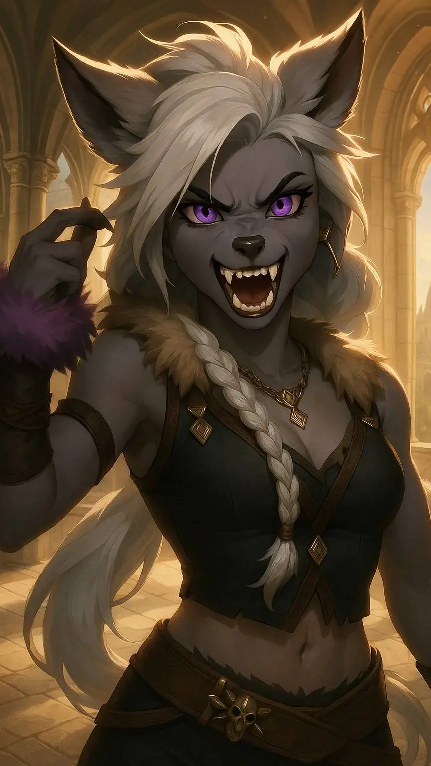 ai character: Violet  background