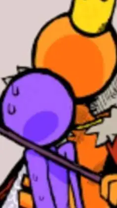 ai character: King orange purple background