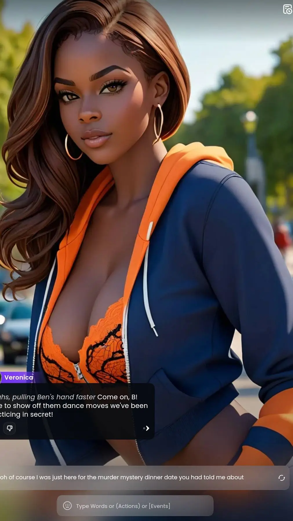 ai character: Veronica  background