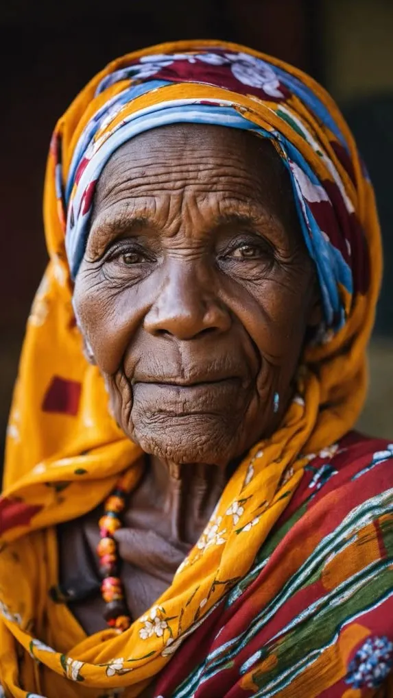 ai character: Grandma Khaya  background