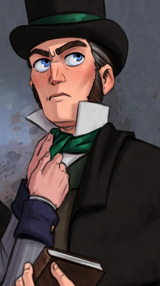 ai character: Scrooge  background