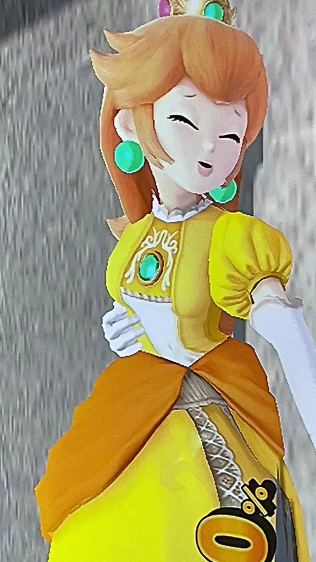 ai character: My wife peach  background