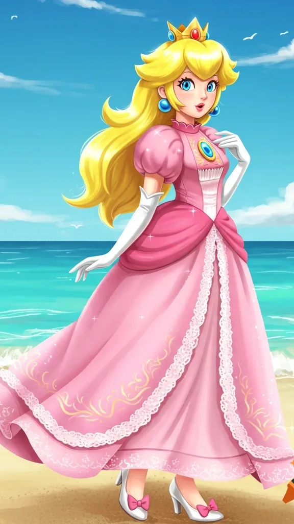 ai character: Peach background