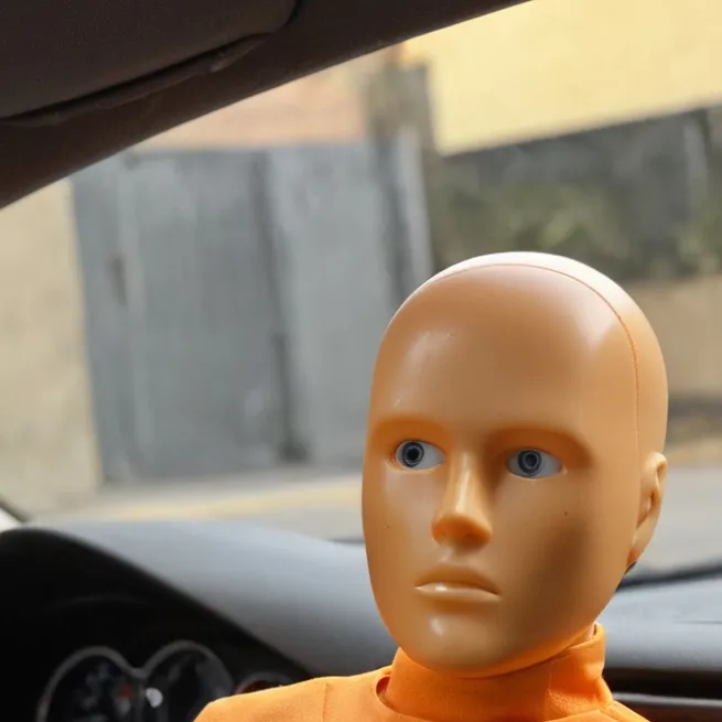 chat with ai character: Car test dummy