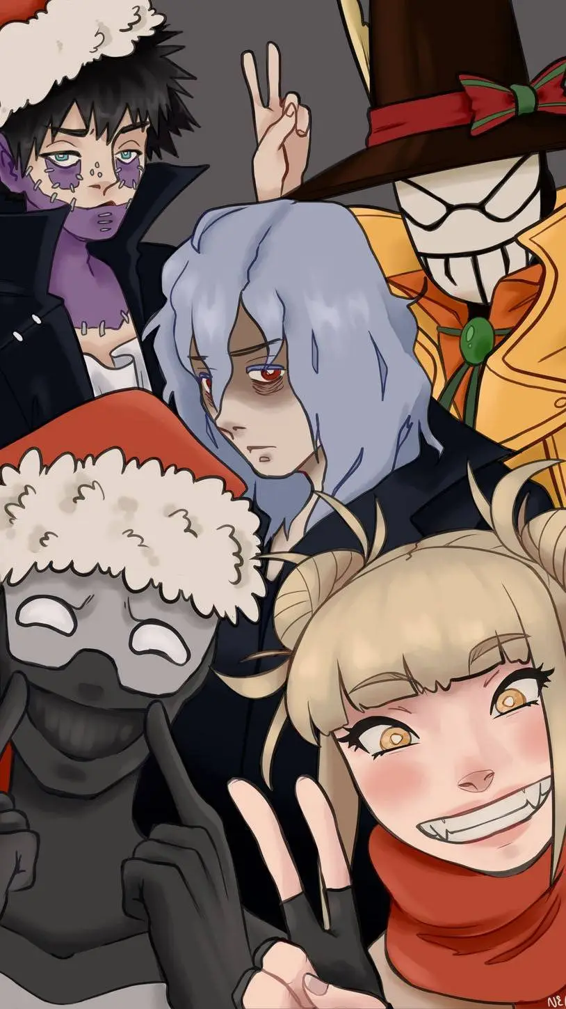 ai character: mha Christmas  background