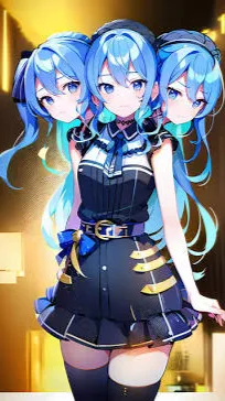 ai character: Conjoined triplets background