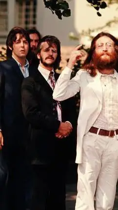 ai character: ABBEY ROAD BEATLES background